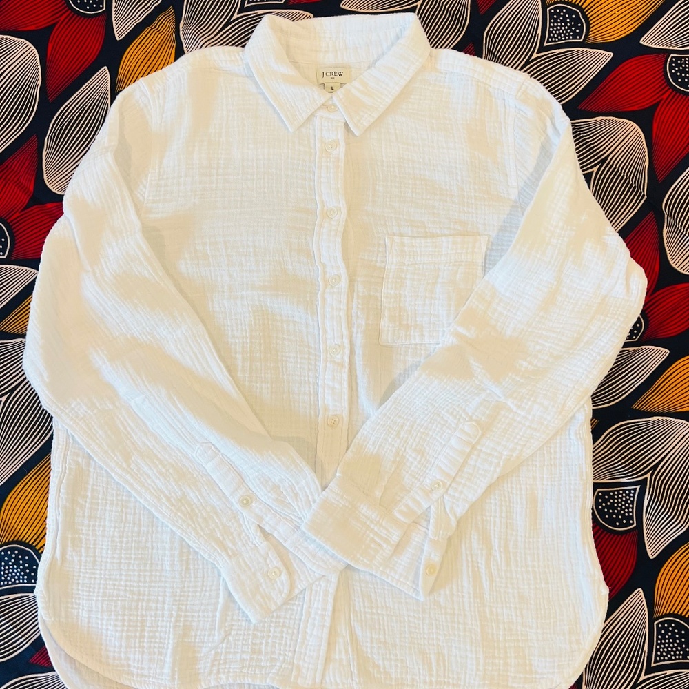EUC ~ J. Crew Factory Gauze button-up shirt